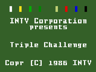 Triple Challenge title screen for Intellivision